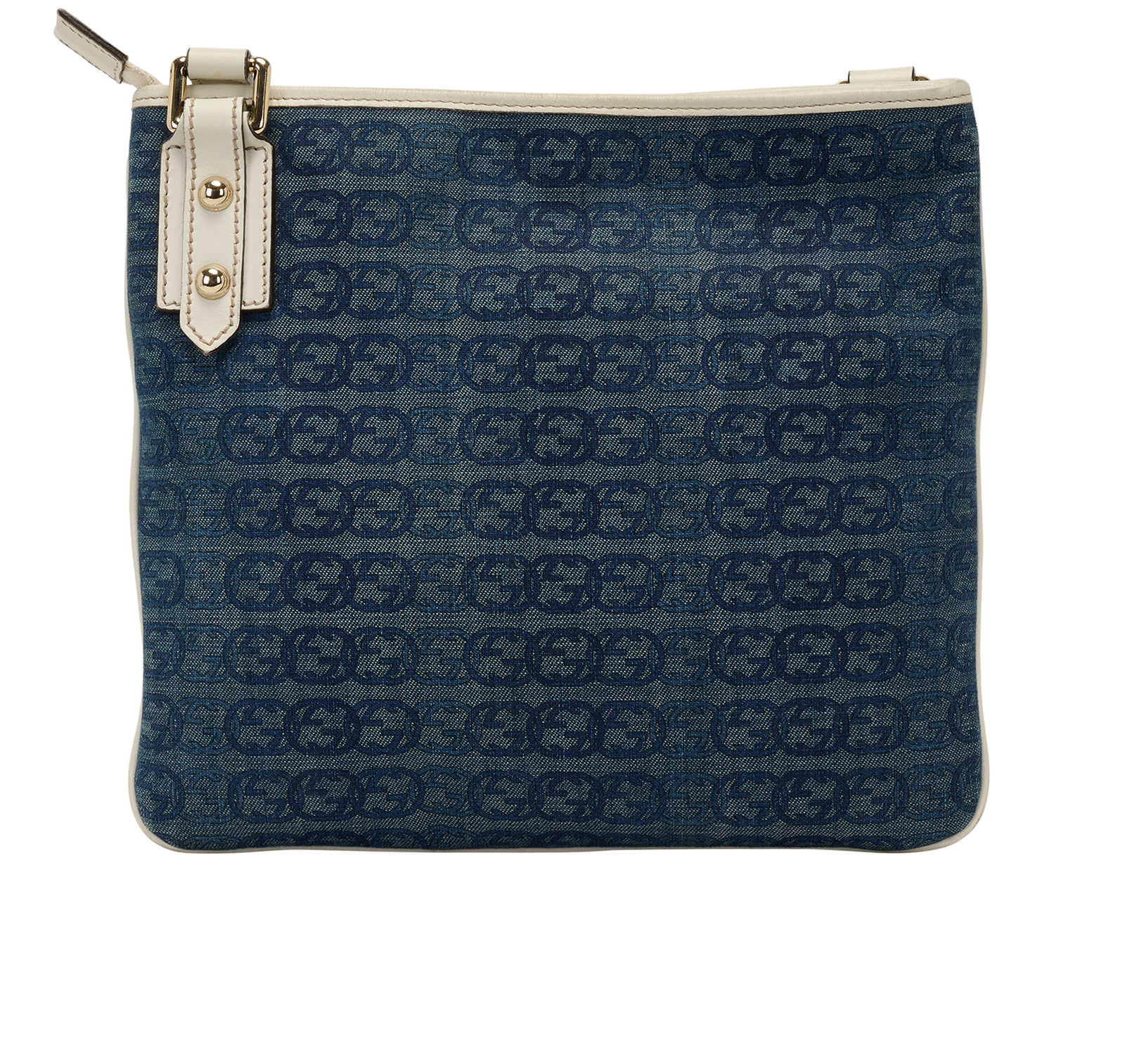 Interlocking Denim Crossbody, &pound;295, Handbags, Blue, Denim, Back view